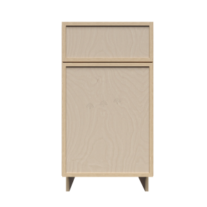 Urban Slim Natural Shaker, Natural Finish with Clear Coat Base Waste Basket Cabinet W18