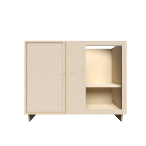 Urban Slim Natural Shaker, Natural Finish with Clear Coat Full Height Blind Base Cabinet W42