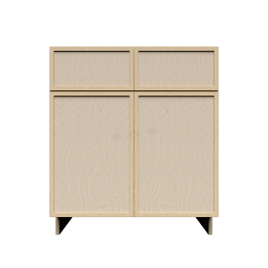Urban Slim Natural Shaker, Natural Finish with Clear Coat Sink Base Cabinet W39