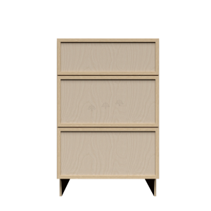 Urban Slim Natural Shaker, Natural Finish with Clear Coat Tall Vanity Drawer Base Cabinet W21