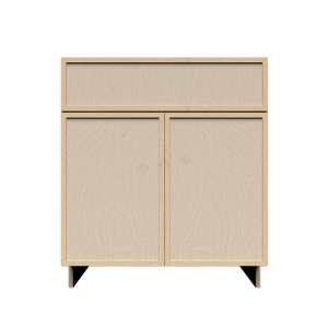 Urban Slim Natural Shaker, Natural Finish with Clear Coat Tall Vanity Sink Base Cabinet W30