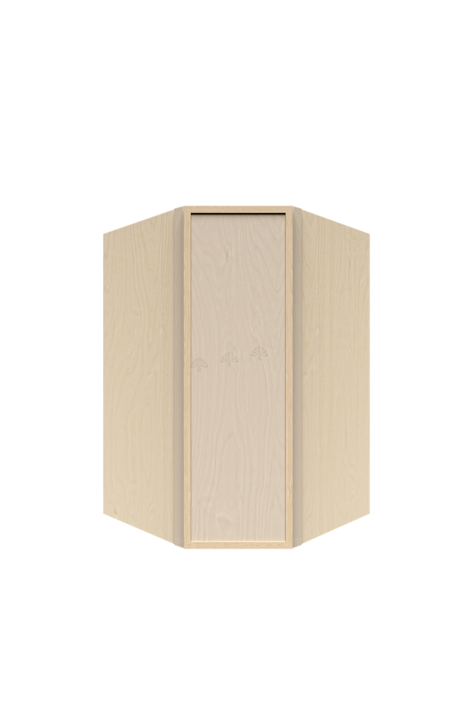 Urban Slim Natural Shaker, Natural Finish with Clear Coat Wall Diagonal Corner Cabinet W24