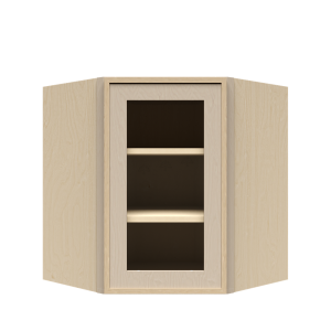 Urban Slim Natural Shaker, Natural Finish with Clear Coat Wall Diagonal Mullion Door Cabinet W24