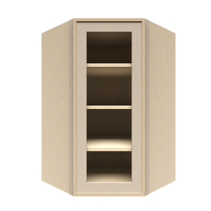 Urban Slim Natural Shaker, Natural Finish with Clear Coat Wall Diagonal Mullion Door Cabinet W24