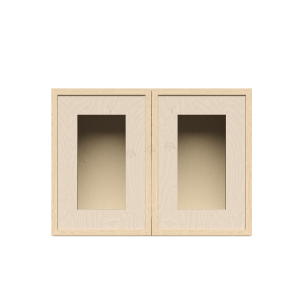 Urban Slim Natural Shaker, Natural Finish with Clear Coat Wall Mullion Door Cabinet W24