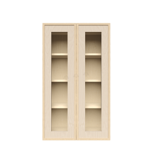 Urban Slim Natural Shaker, Natural Finish with Clear Coat Wall Mullion Door Cabinet W30
