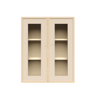 Urban Slim Natural Shaker, Natural Finish with Clear Coat Wall Mullion Door Cabinet W36