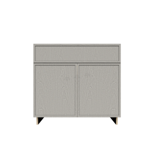 Urban Slim Washed Gray Shaker, Stained Finish Base Cabinet W27
