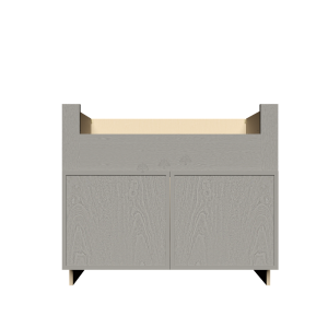 Urban Slim Washed Gray Shaker, Stained Finish Farm Sink Base W36