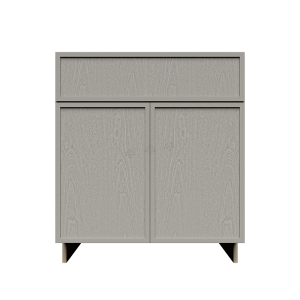 Urban Slim Washed Gray Shaker, Stained Finish Sink Base Cabinet W27