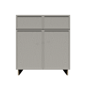 Urban Slim Washed Gray Shaker, Stained Finish Sink Base Cabinet W42