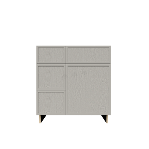 Urban Slim Washed Gray Shaker, Stained Finish Tall Vanity Sink Drawers Combo Cabinet W30
