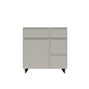 Urban Slim Washed Gray Shaker, Stained Finish Tall Vanity Sink Drawers Combo Cabinet W30