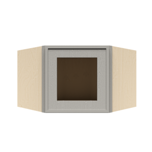 Urban Slim Washed Gray Shaker, Stained Finish Wall Diagonal Mullion Door Cabinet W24