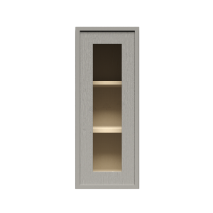 Urban Slim Washed Gray Shaker, Stained Finish Wall Mullion Door Cabinet W18