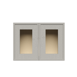 Urban Slim Washed Gray Shaker, Stained Finish Wall Mullion Door Cabinet W24