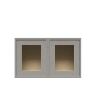 Urban Slim Washed Gray Shaker, Stained Finish Wall Mullion Door Cabinet W12