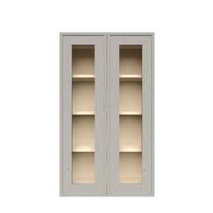 Urban Slim Washed Gray Shaker, Stained Finish Wall Mullion Door Cabinet W33
