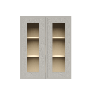 Urban Slim Washed Gray Shaker, Stained Finish Wall Mullion Door Cabinet W36