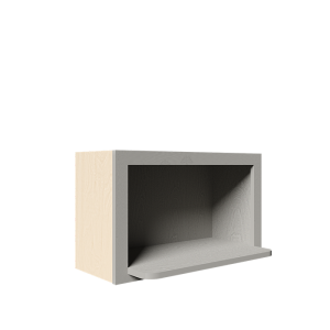 Urban Slim Washed Gray Shaker, Stained Finish Wall Microwave Shelf Cabinet W30