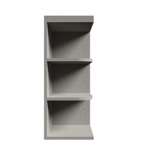 Urban Slim Washed Gray Shaker, Stained Finish Wall Open End Shelf W12