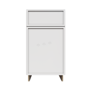 Urban Slim White Shaker, Painted Finish Base Waste Basket Cabinet W18