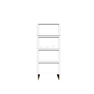Urban Slim White Shaker, Painted Finish Tall Vanity Drawer Base Cabinet W12