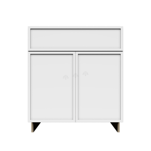 Urban Slim White Shaker, Painted Finish Tall Vanity Sink Base Cabinet W24