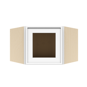 Urban Slim White Shaker, Painted Finish Wall Diagonal Mullion Door Cabinet W24