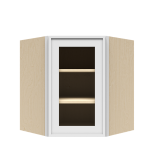 Urban Slim White Shaker, Painted Finish Wall Diagonal Mullion Door Cabinet W24