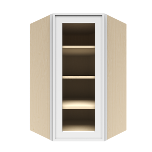 Urban Slim White Shaker, Painted Finish Wall Diagonal Mullion Door Cabinet W24