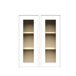 Urban Slim White Shaker, Painted Finish Wall Mullion Door Cabinet W30
