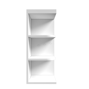 Urban Slim White Shaker, Painted Finish Wall Open End Shelf W12