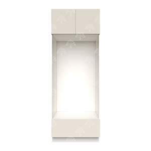 Valencia Series Cashmere Cream Matte Finish Double Oven Cabinet with Small Drawer Face W30