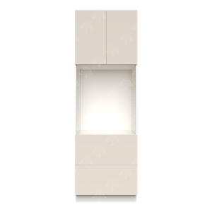 Valencia Series Cashmere Cream Matte Finish Single Oven Cabinet with Bottom Drawers W30