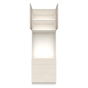 Valencia Series Cashmere Cream Matte Finish Single Oven Cabinet with Bottom Drawers W30