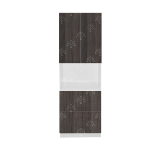 Valencia Series Chateau Brown Wood Grain Finish  Microwave Oven Cabinet with Bottom Drawers W30