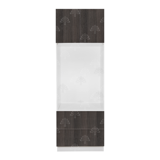 Valencia Series Chateau Brown Wood Grain Finish  Single Oven Cabinet with Bottom Drawers W30