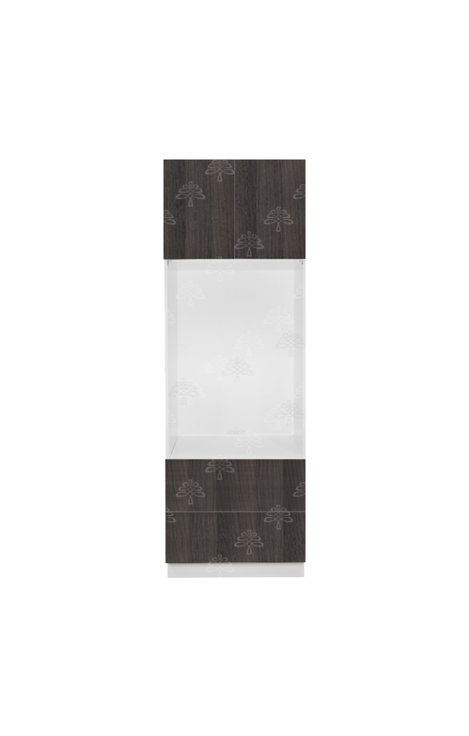 Valencia Series Chateau Brown Wood Grain Finish  Single Oven Cabinet with Bottom Drawers W30