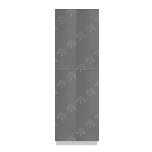 Valencia Series High-Gloss Finish in Gray  Pantry Cabinet with Roll Out Tray W24