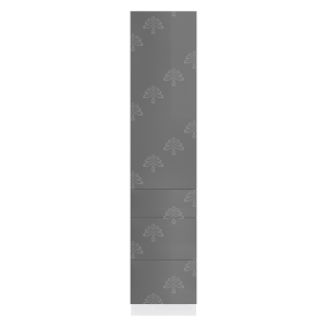 Valencia Series High-Gloss Finish in Gray  Pantry Finish Pantry Cabinet with Inverted Door W18