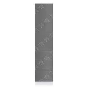 Valencia Series High-Gloss Finish in Gray  Pantry Finish Pantry Cabinet with Inverted Door W18