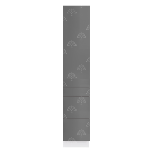 Valencia Series High-Gloss Finish in Gray  Pantry Finish Pantry Cabinet with Inverted Door W18