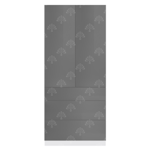 Valencia Series High-Gloss Finish in Gray  Pantry Finish Pantry Cabinet with Inverted Door W24