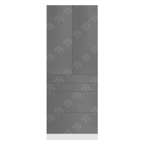 Valencia Series High-Gloss Finish in Gray  Pantry Finish Pantry Cabinet with Inverted Door W24