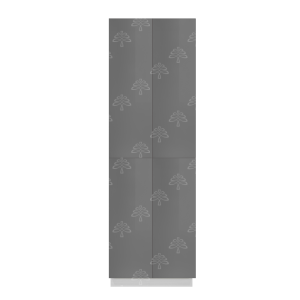 Valencia Series High-Gloss Finish in Gray  Pantry Finish Pantry Cabinet with Inverted Door and Roll Out Tray W24