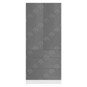 Valencia Series High-Gloss Finish in Gray  Pantry Finish Pantry Cabinet with Inverted Door W30