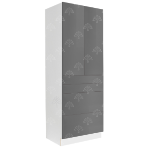 Valencia Series High-Gloss Finish in Gray  Pantry Finish Pantry Cabinet with Inverted Door W30