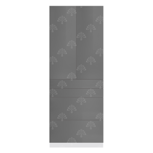 Valencia Series High-Gloss Finish in Gray  Pantry Finish Pantry Cabinet with Inverted Door W30