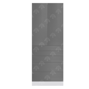 Valencia Series High-Gloss Finish in Gray  Pantry Finish Pantry Cabinet with Inverted Door W30